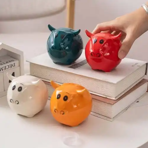 小牛存钱罐储蓄罐陶瓷摆件新年礼物礼品工艺品节日活动广告赠送品