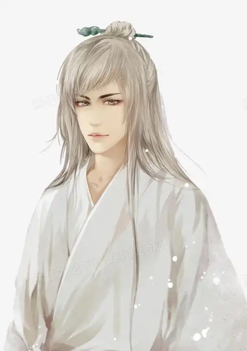 白发男子古风立绘png图片素材下载_白发png_熊猫办公