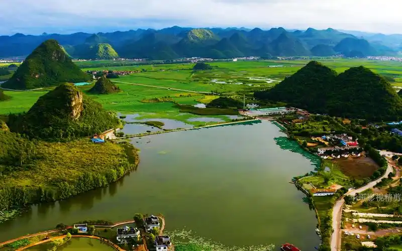 4k/航拍普者黑 漂亮的山水 绝美的荷花 让您沉醉 原创