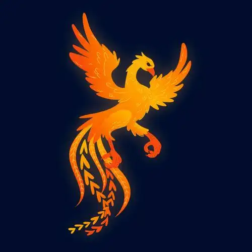 手绘风格的凤凰矢量素材