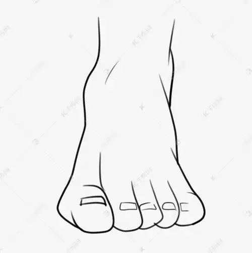 黑色简约线稿脚掌