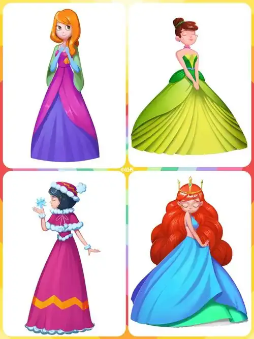 绘画素材美丽动人的公主附线稿