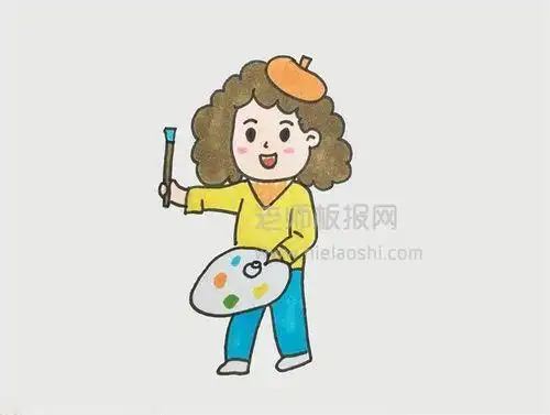 正在作画的简笔画