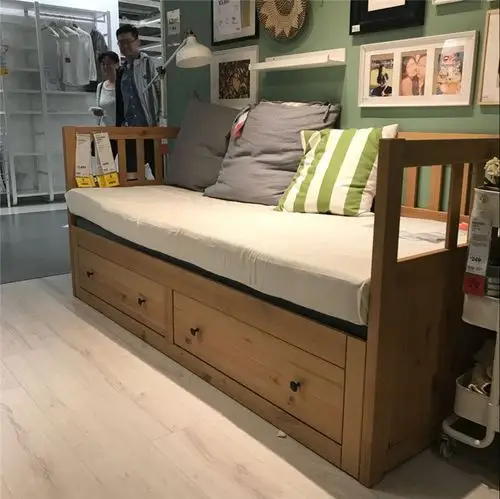 ikea汉尼斯坐卧两用80x200cm框架简约实木沙发宜家沙发床