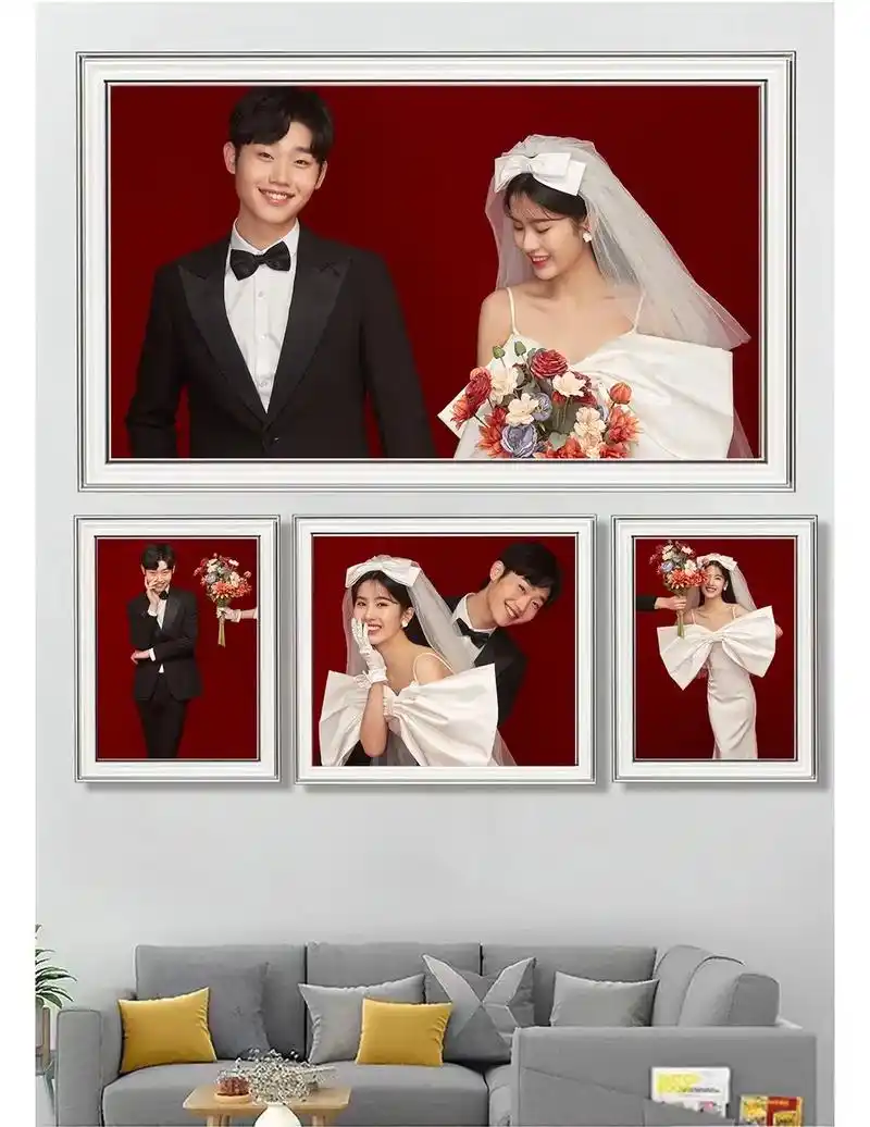 被夸爆99婚纱照组成相框挂家里也太好看了叭06 #婚纱照 # - 抖音