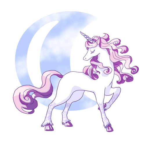 独角兽梦幻奇幻月亮可爱清新素材