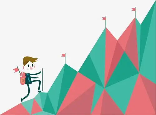 矢量爬山的男人