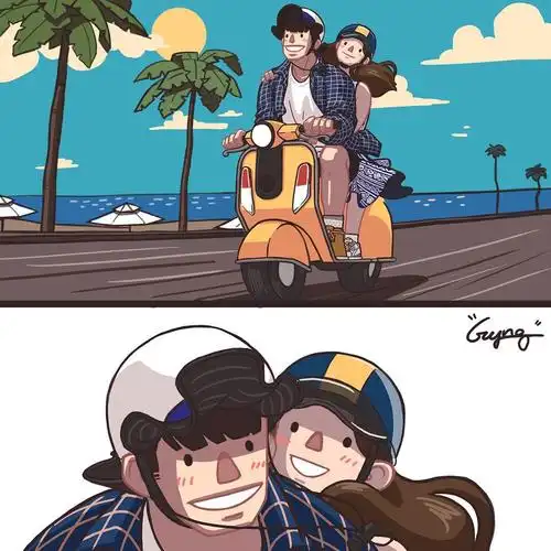 韩国插画师| gyung_studio 情侣插画