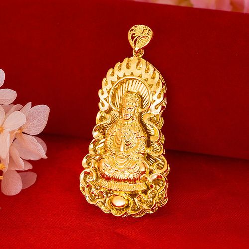 香港免税店专柜正品吊坠火焰观音菩萨保平安送家人挂坠带证书