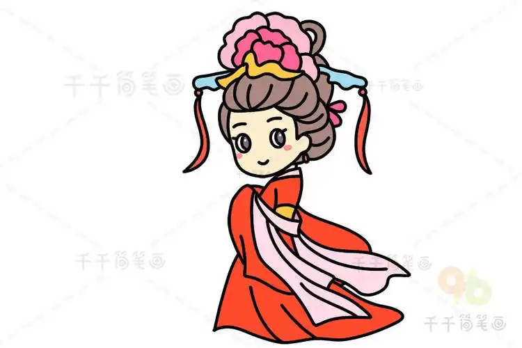 古代女孩简笔画画法古代女孩简笔画步骤