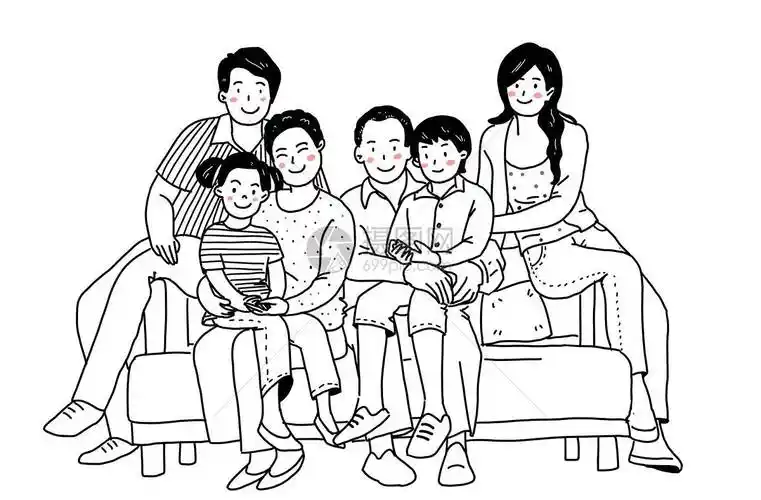 全家福简笔画 全家福简笔画六口之家