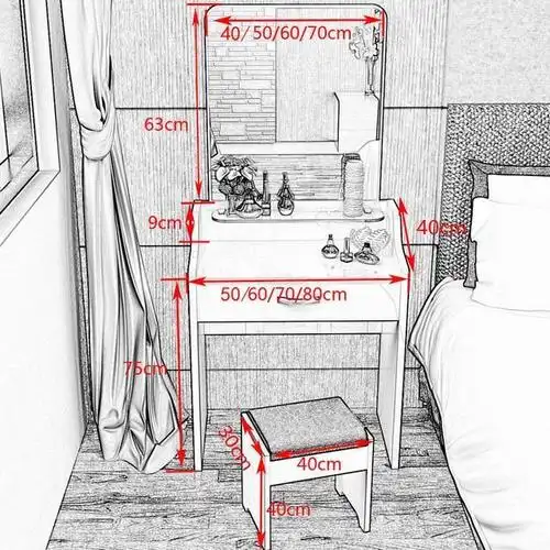 森宇木业 简约白色梳妆台