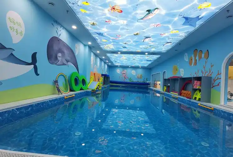 临沂幼儿园手绘 儿童游泳馆墙绘