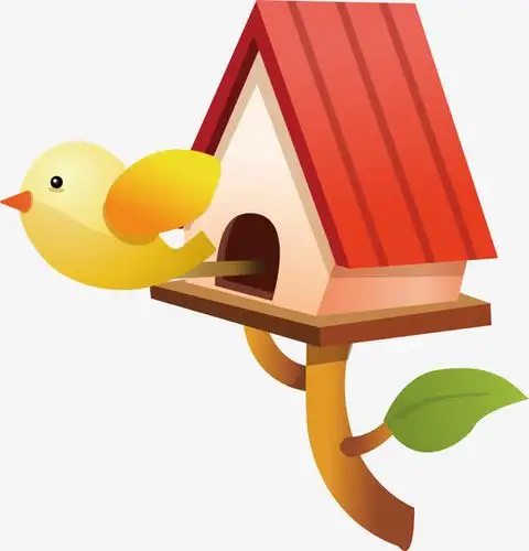 鸟窝矢量,叶子,建筑,卡通,png,矢量