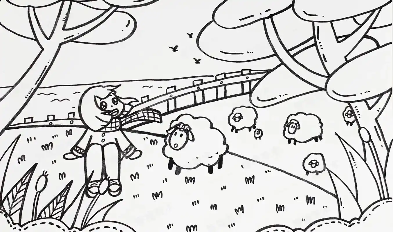 幼师考编面试之大自然.#主题画 #简笔画 #动物绘画 #羊  - 抖音