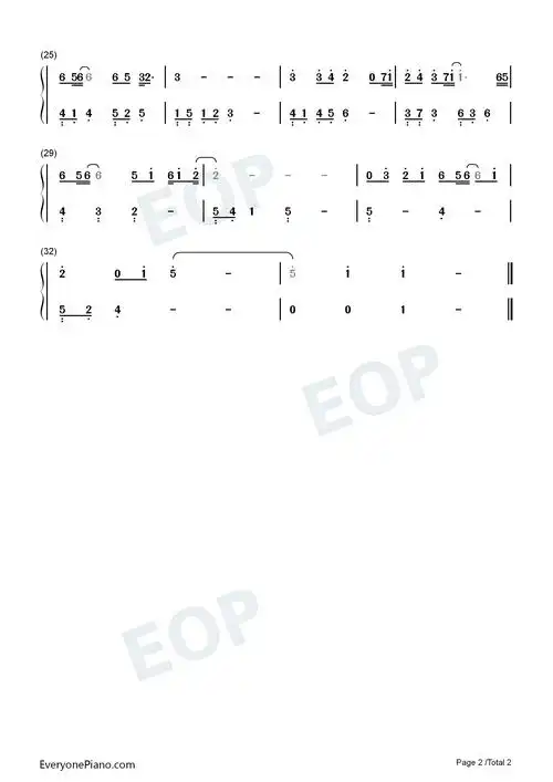 青春钢琴简谱-毛不易演唱2