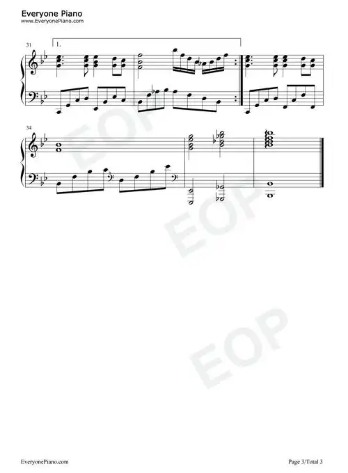 同一首歌五线谱预览3