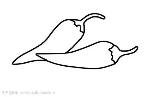 简笔画尖尖的辣椒画法青椒怎么画简笔画图片小红辣椒简笔画儿童画辣椒