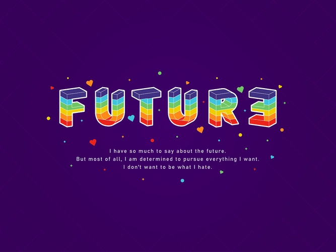 future - 彩虹立体字效