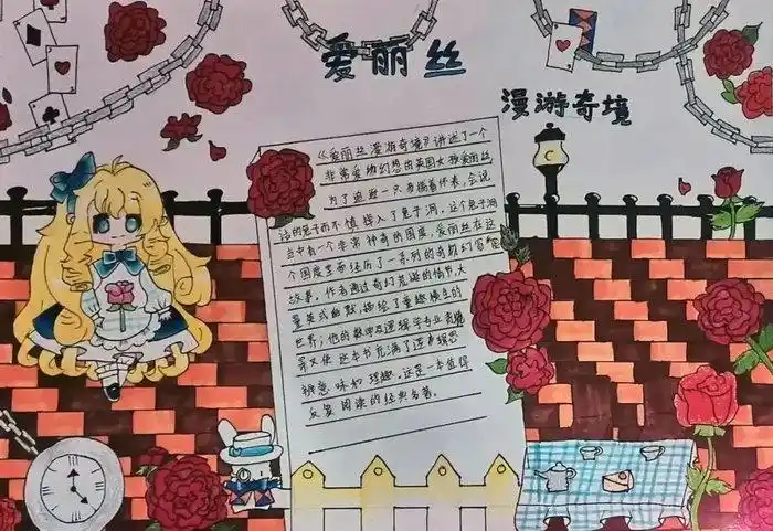爱丽丝漫游奇境记手抄报内容