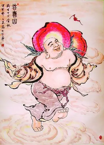 《百笑颐寿》来访,同是一笑百态生的弥勒佛,却由雕刻变成了中国画,大