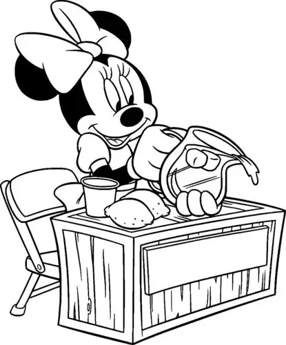 倒水的黑白米妮