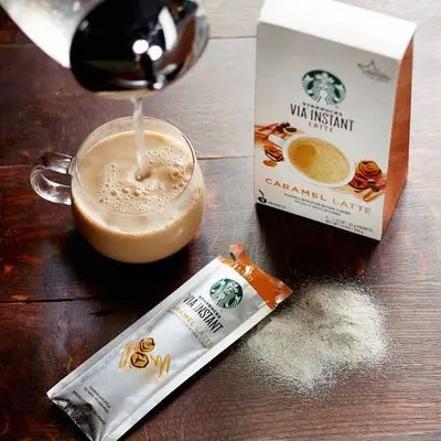 starbucks via-星巴克 caramel latte 焦糖拿铁 免煮速溶咖啡 5袋
