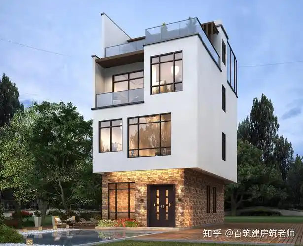 四层现代风小别墅小开间长进深户型如何布局