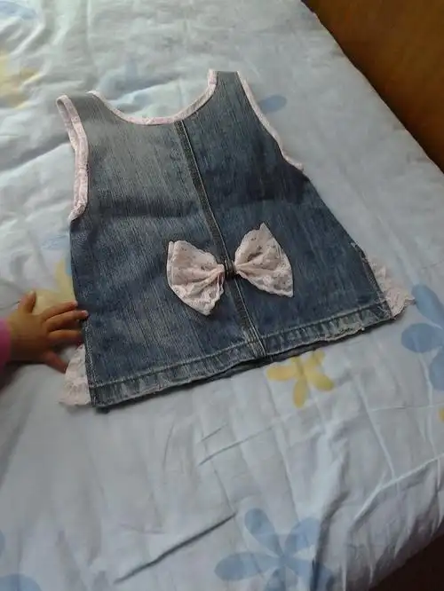老公的旧牛仔裤改的裙子