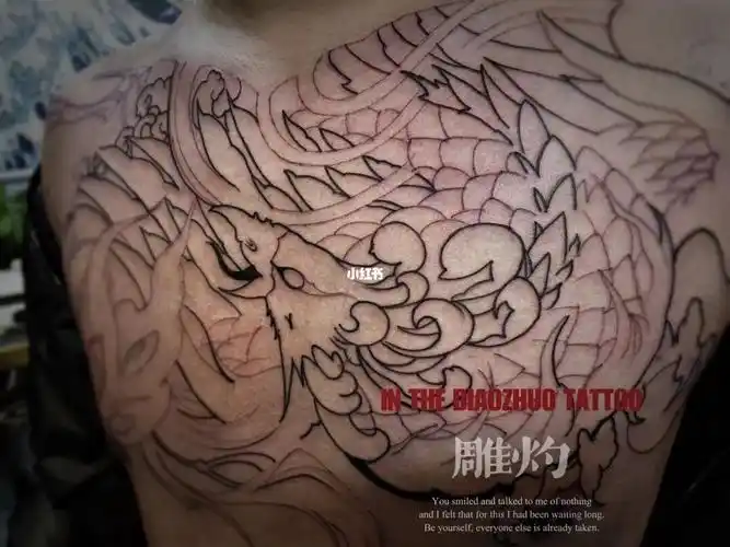 下次彩色#凤凰纹身手稿  #花胸纹身