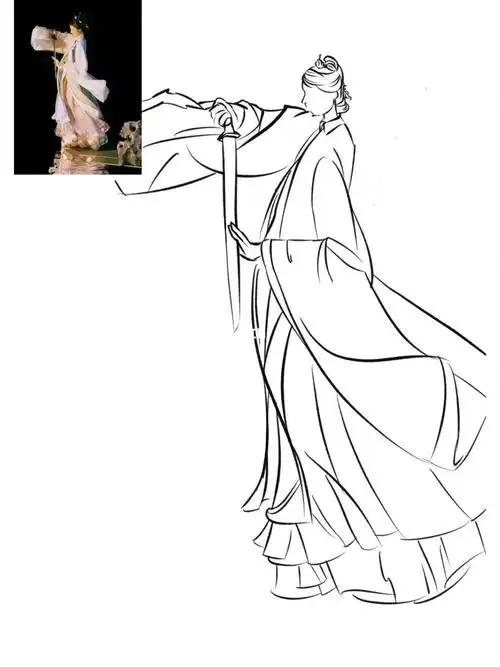 古风人物汉服小姐姐速写线稿练习①⑧