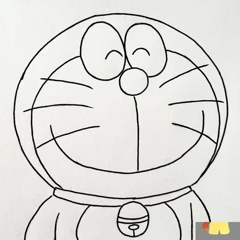 简笔画||开心的哆啦a梦99(附过程图) 色号在最后一张