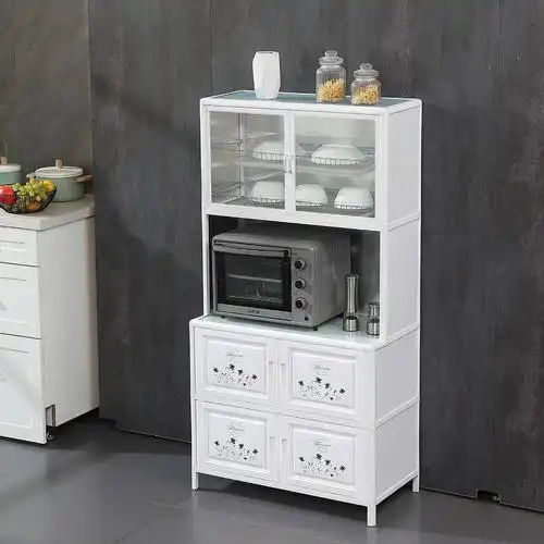 碗柜家用厨房置物柜橱柜储物柜收纳柜简易餐边柜放碗菜铝合金柜子