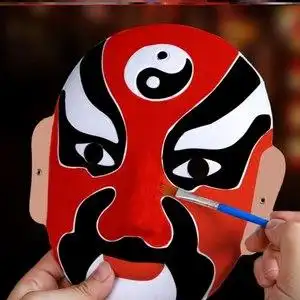 涂色面具脸谱画京剧图片