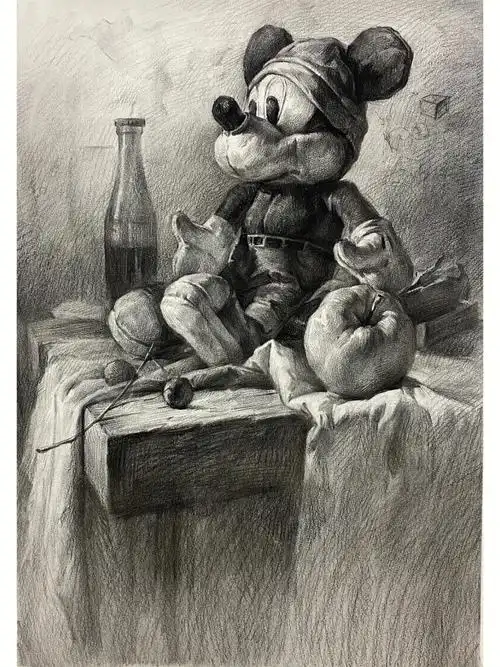 148分都在学习的素描静物木炭条表现