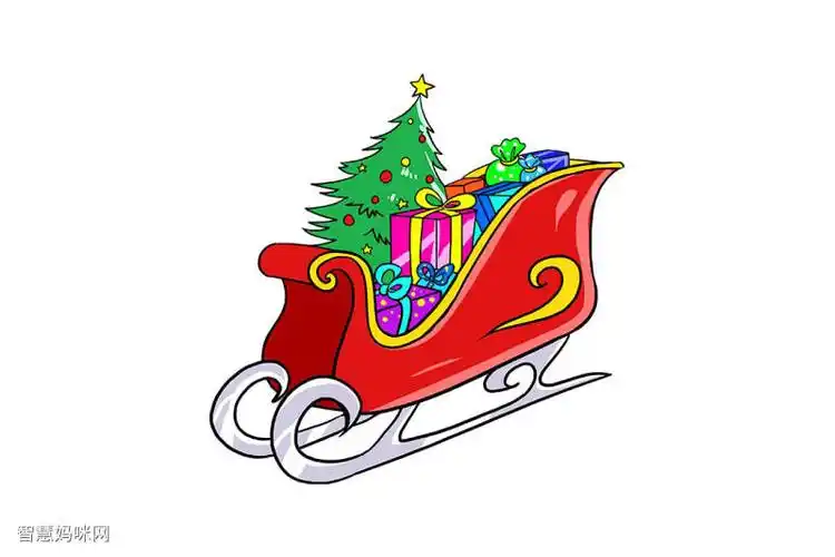 如何画圣诞老人的雪橇