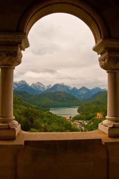 路德维希小号阳台新天鹅堡城堡内巴伐利亚德国童话世界