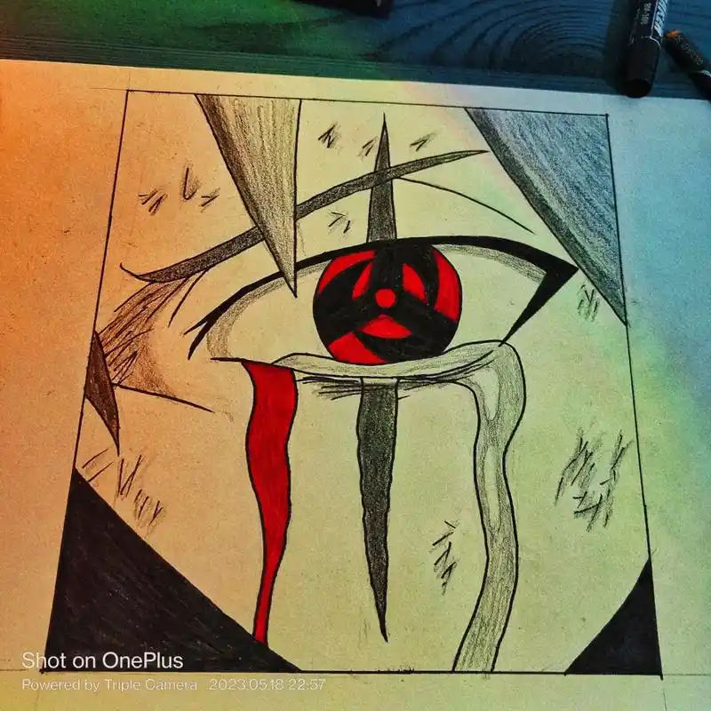 卡卡西 #写轮眼 #火影忍者 #手绘 - 抖音