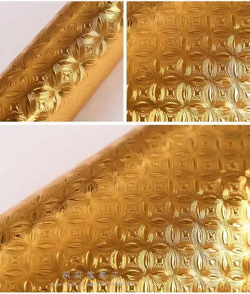 枳束网红金色贴纸金箔自粘即时贴土豪金金黄色墙贴墙纸不干胶防水贴
