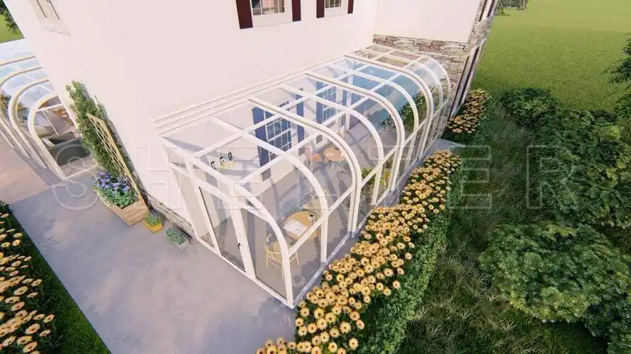 农村露天院子封阳光房,顶部用什么材料好?_钢化玻璃_价格较低_板材