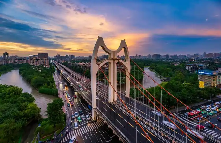 川剧脸谱大桥成都清水河大桥