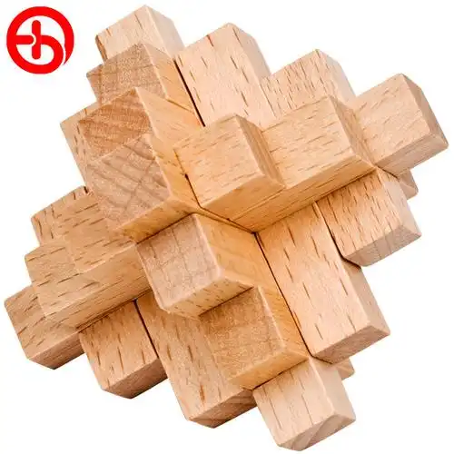 榉木菠萝球 成人木制益智古典玩具 15根 鲁班锁 孔明锁十五根