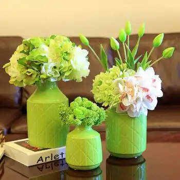 现代简约陶瓷花瓶摆件客厅干花插花花器小花瓶欧式电视柜装饰摆设