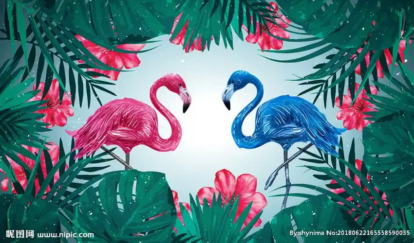 火烈鸟图案图片