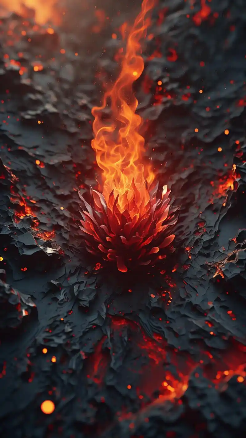 97红色火焰炫酷背景壁纸99 想要让你的手机屏幕燃烧起来吗?