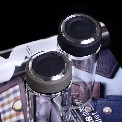 男士单层玻璃杯茶杯大容量加厚无色透明水杯 高硼硅玻璃茶杯