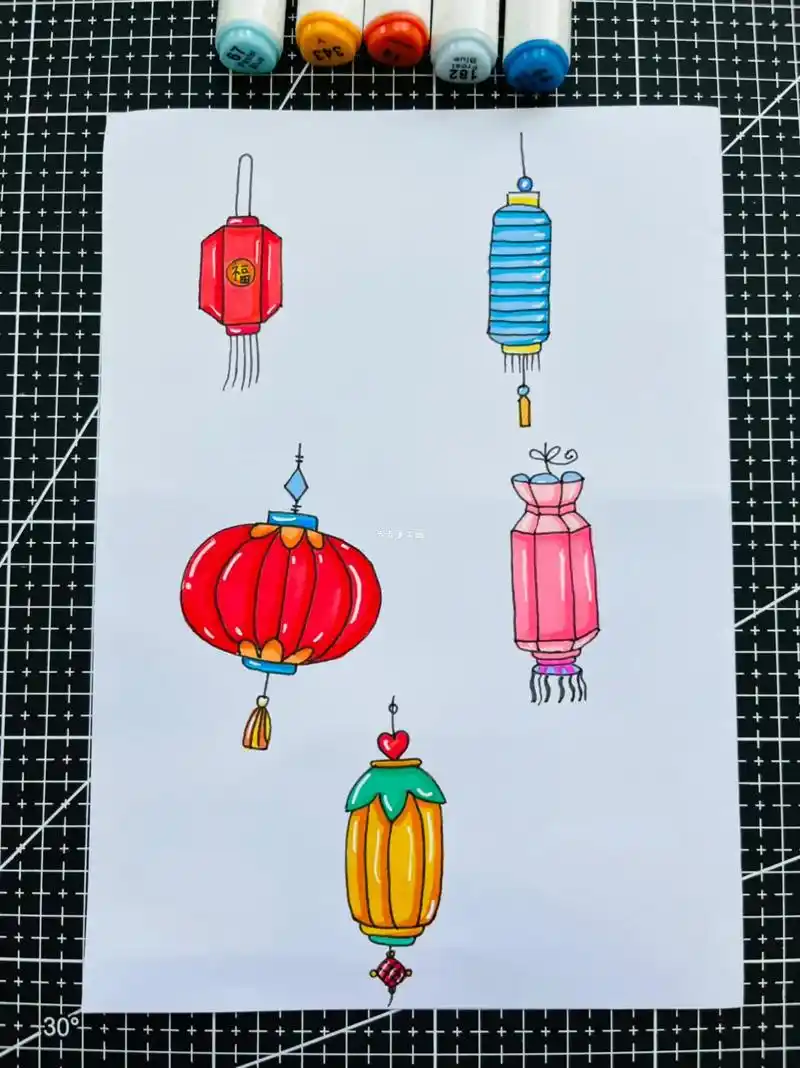 灯笼 #中秋节 #简笔画 学画灯笼喽#想画就画 #灯笼简笔 - 抖音