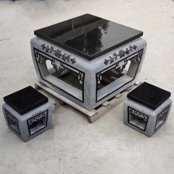 石雕石桌石凳天然石头桌子椅子大理石茶几桌家用室内庭院休闲摆件 f款