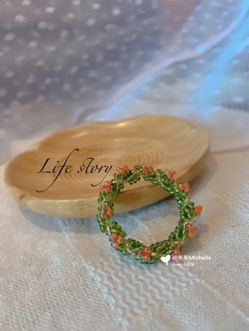 圣诞花环串珠教程米珠圣诞花环装饰圣诞树