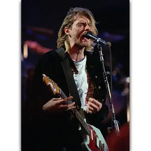 速卖通涅盘科特柯本明星海报 复古摇滚乐团人物宿舍卧室装饰画